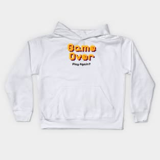 Game Over, Play Again Pixel Typography Kids Hoodie